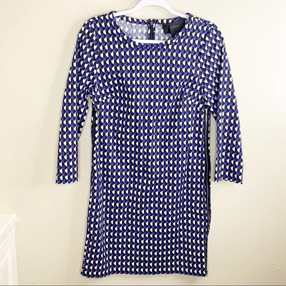 J.CREW Jet Set Womens Geometric Print Patterned Side Zip Career Shift Dress Sz 4 - Picture 4 of 11